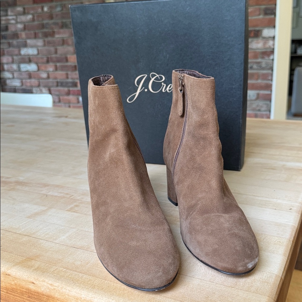 J. Crew Tan Suede Ankle Boots worn once